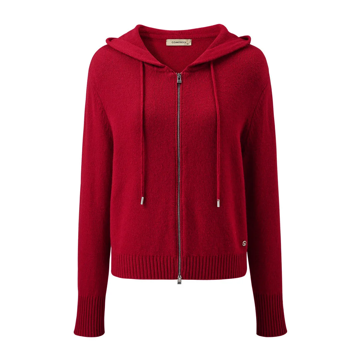 100% Cashmere Cozy Knit Zip-Up Cardigan Hoodie