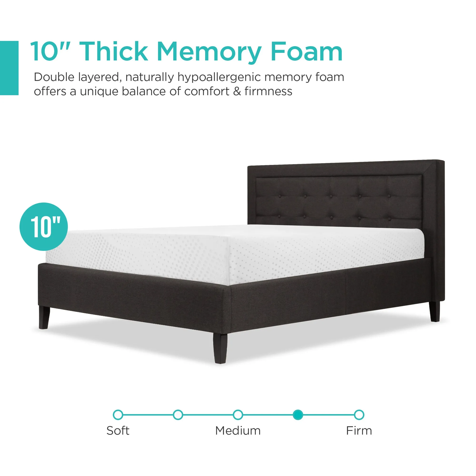 10in Dual Layered Mattress w/ Gel Memory Foam