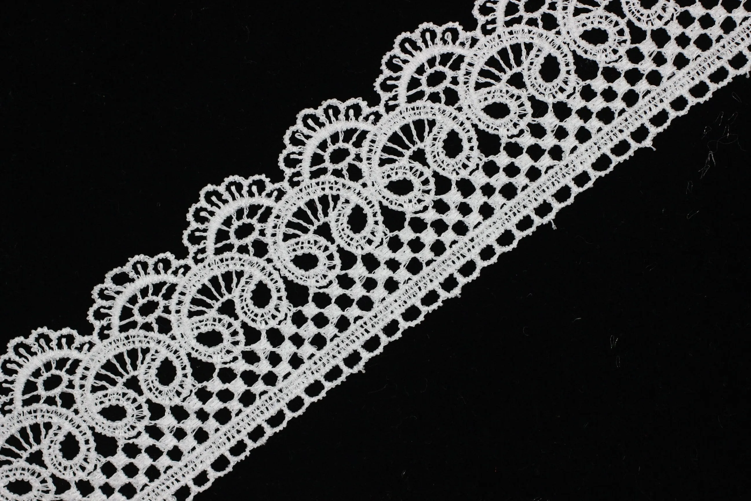 19.6 Yards White Bridal Guipure Lace Trim | 2.1 Inches Wide Lace Trim | Geometric Bridal Lace | French Guipure | Guipure Lace Fabric TRM53