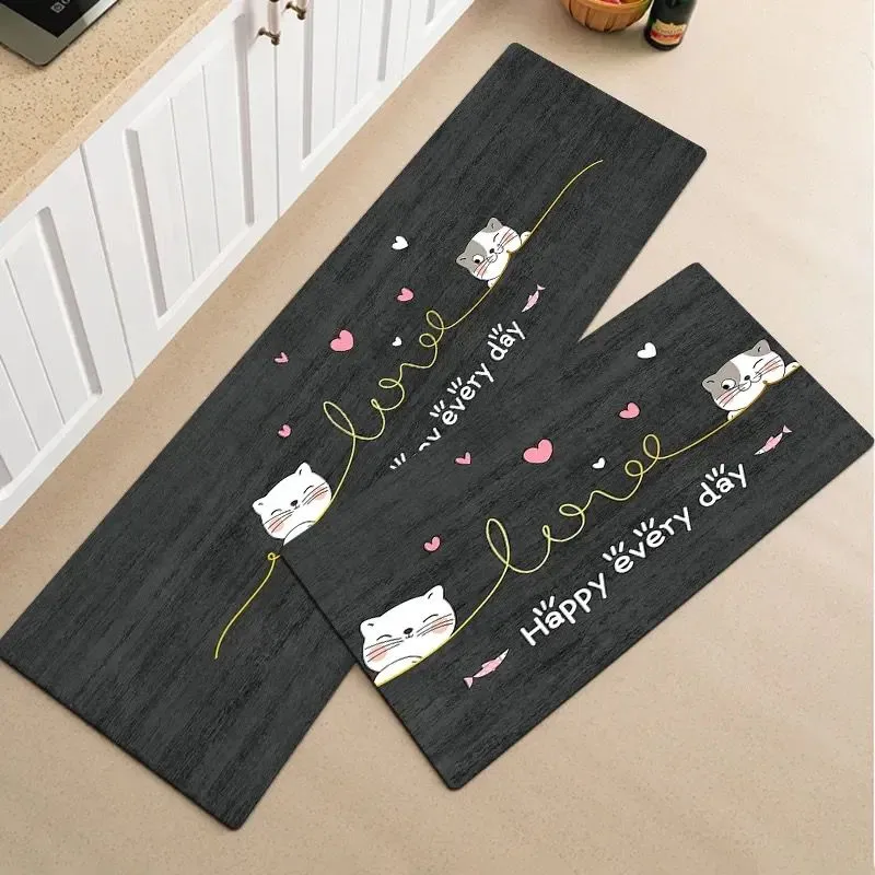 2pcs Anti-slip Kitchen Floor Mat Set