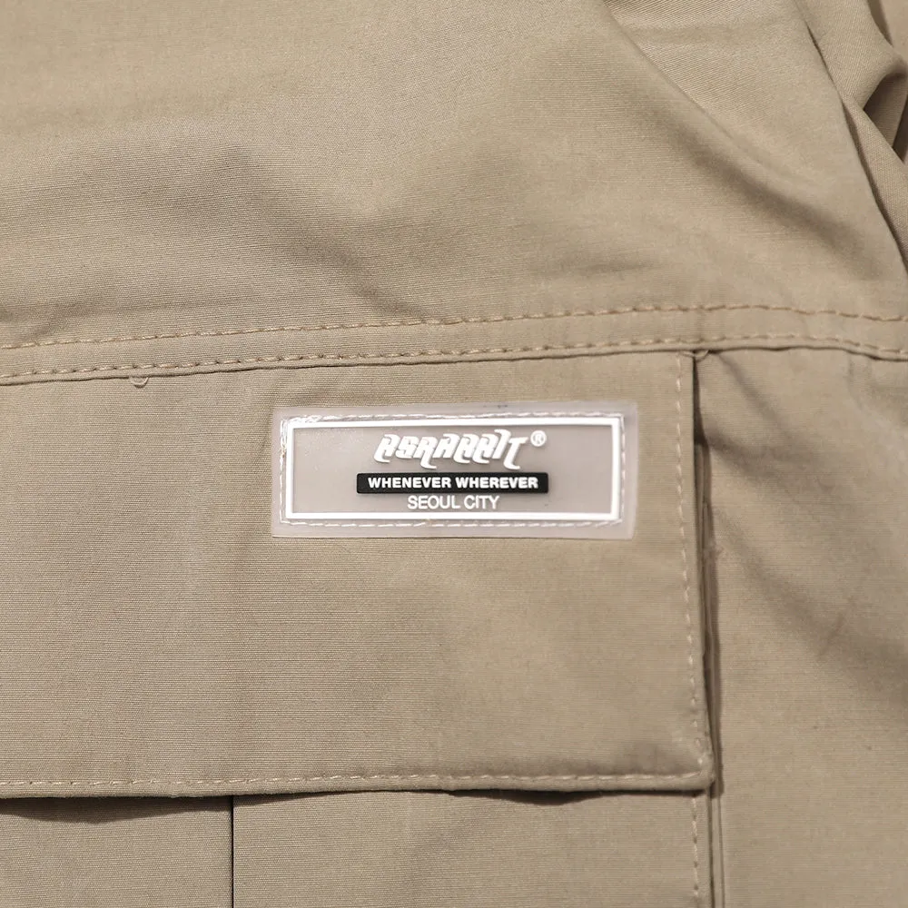 4CARGO POCKET HOODED JACKET PEACH BEIGE