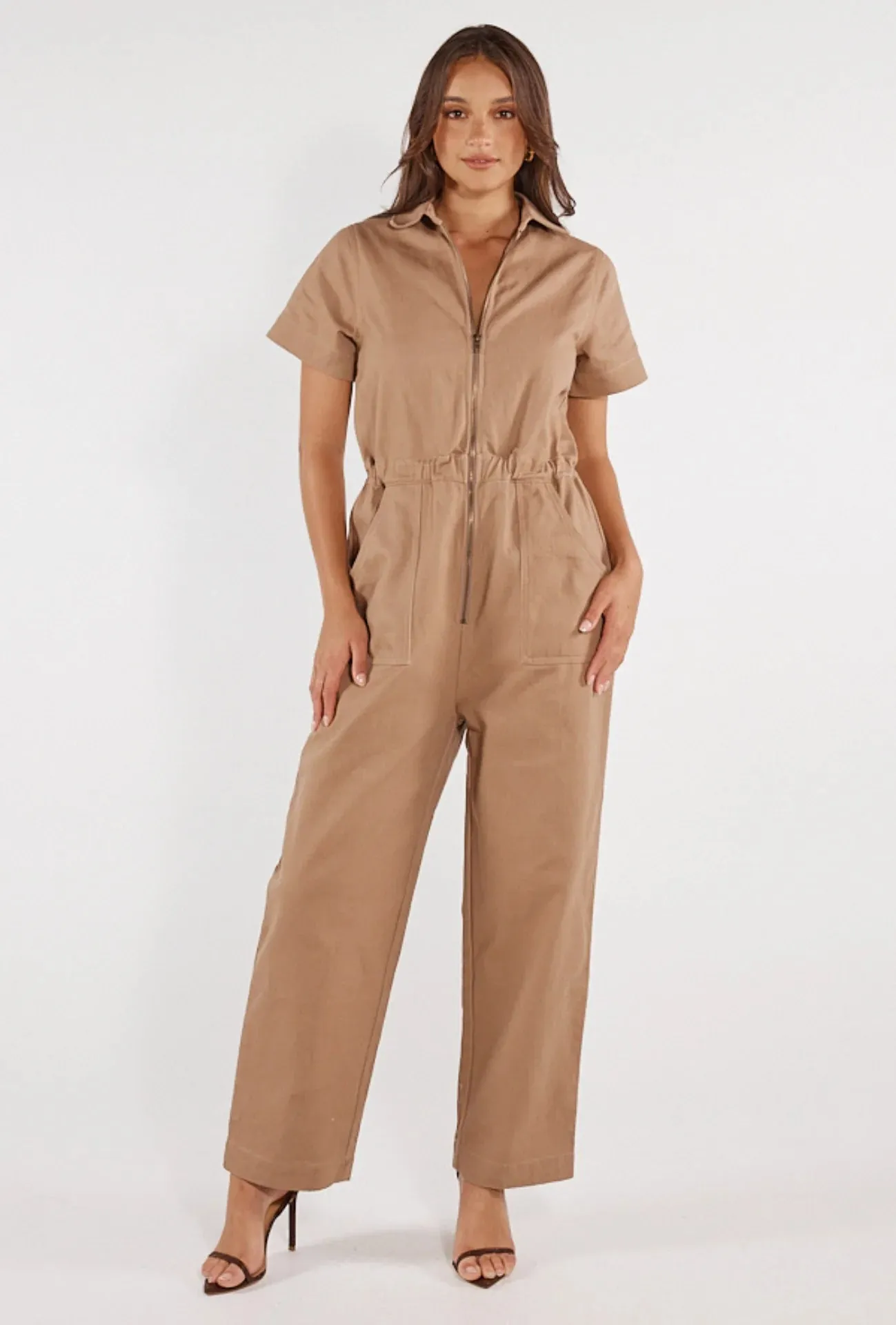 Adalita Jumpsuit - Mocha Denim