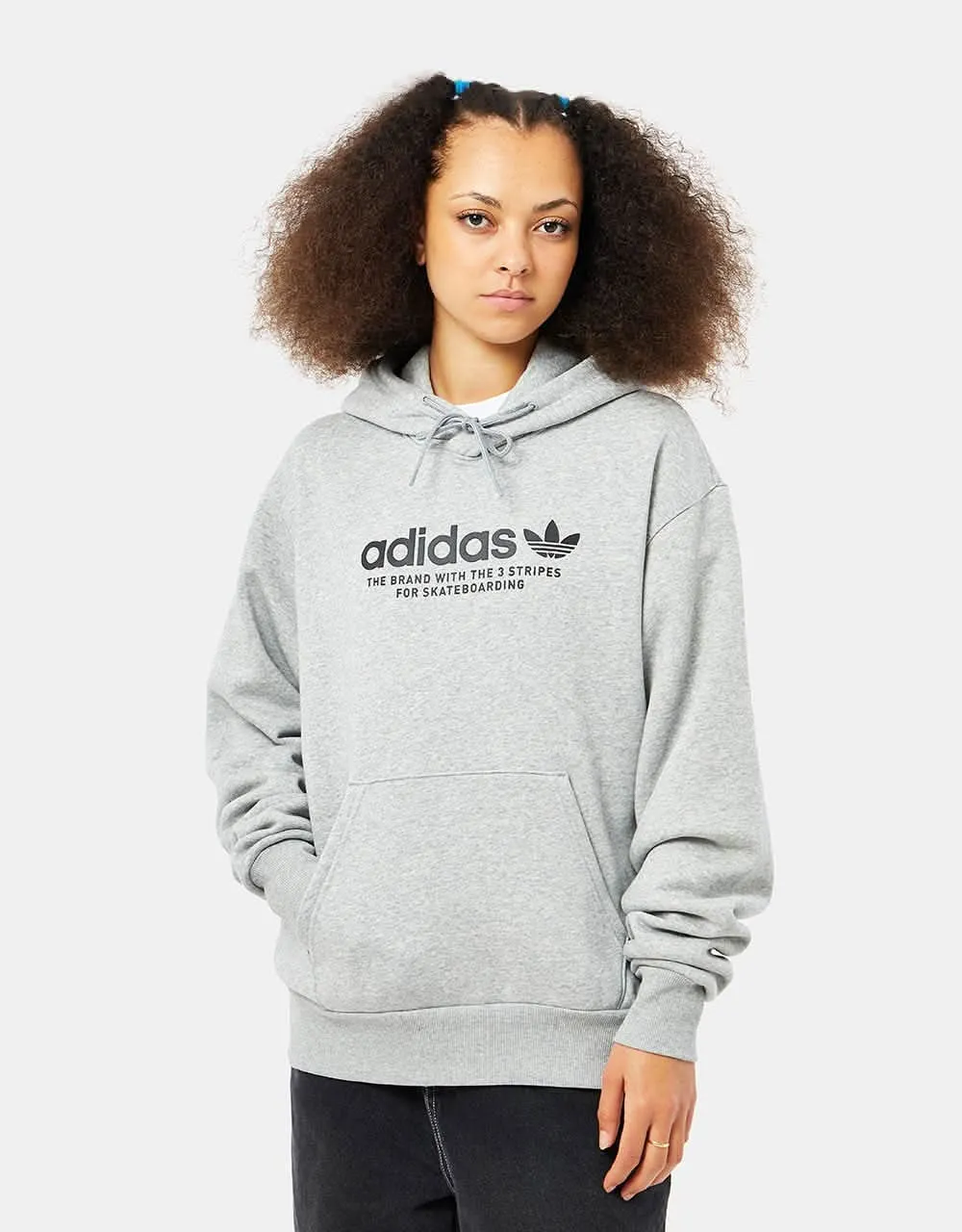 adidas 4.0 Logo Pullover Hoodie - Medium Grey Heather/Black