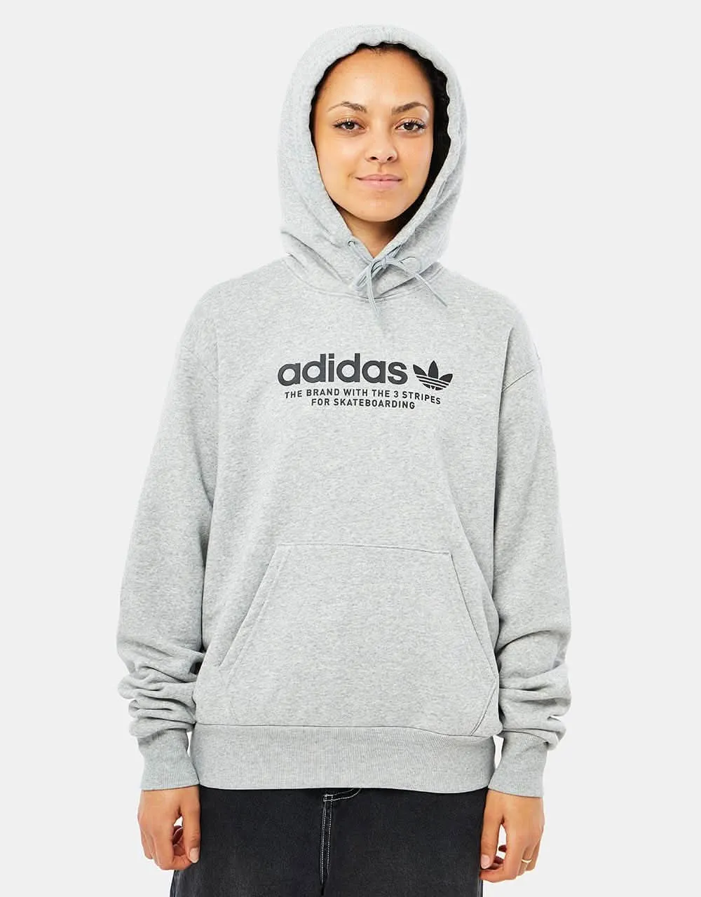 adidas 4.0 Logo Pullover Hoodie - Medium Grey Heather/Black