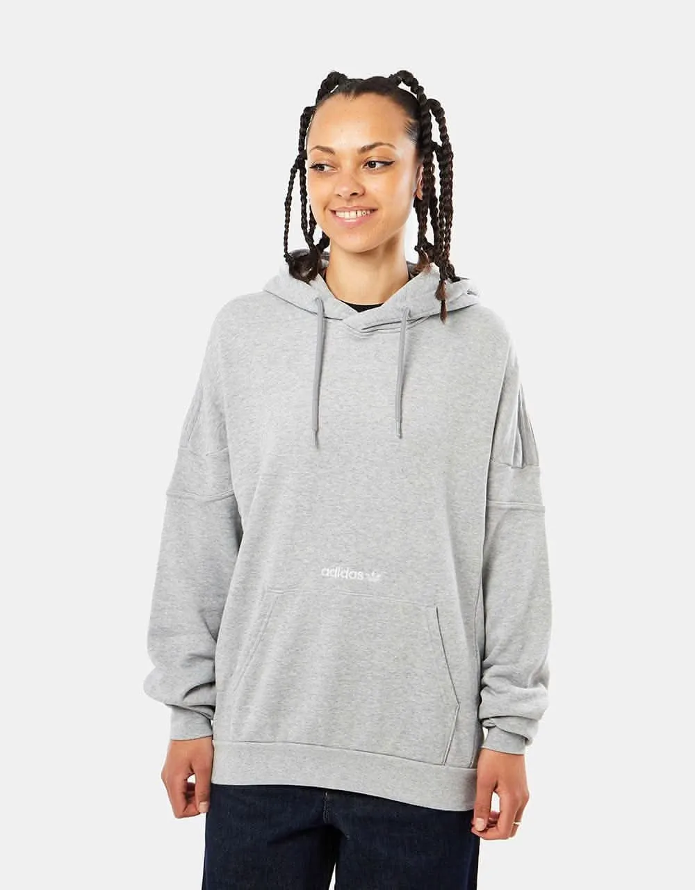 adidas Challenger Pullover Hoodie - Medium Grey Heather/White