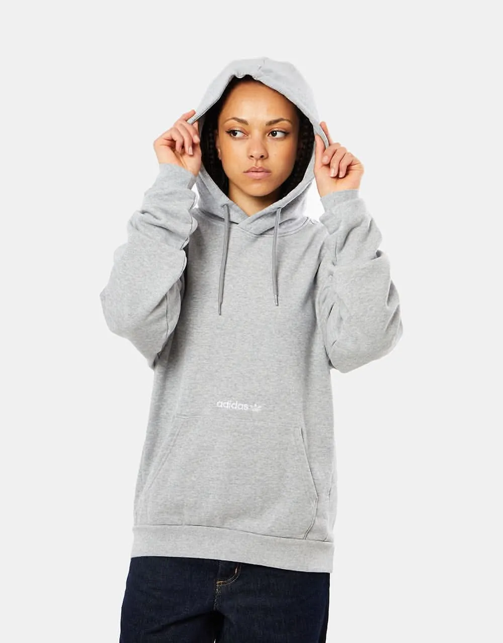 adidas Challenger Pullover Hoodie - Medium Grey Heather/White