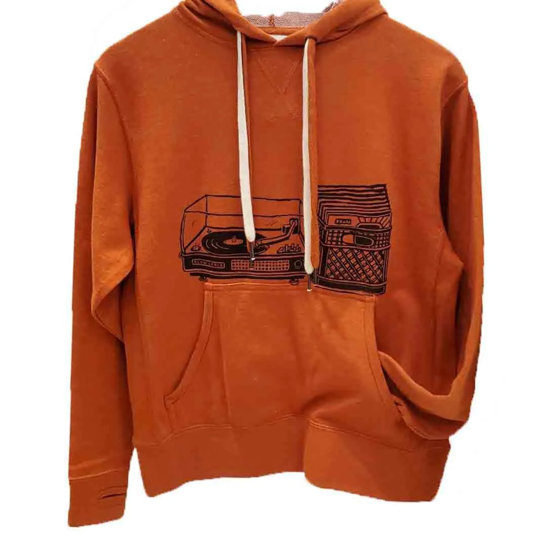 Adult Hoodie - Turntable Autumn Orange Long Sleeves (XS - 2X) by Slow Loris