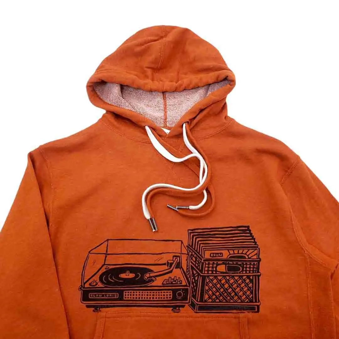 Adult Hoodie - Turntable Autumn Orange Long Sleeves (XS - 2X) by Slow Loris