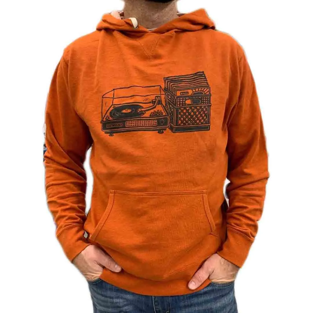 Adult Hoodie - Turntable Autumn Orange Long Sleeves (XS - 2X) by Slow Loris