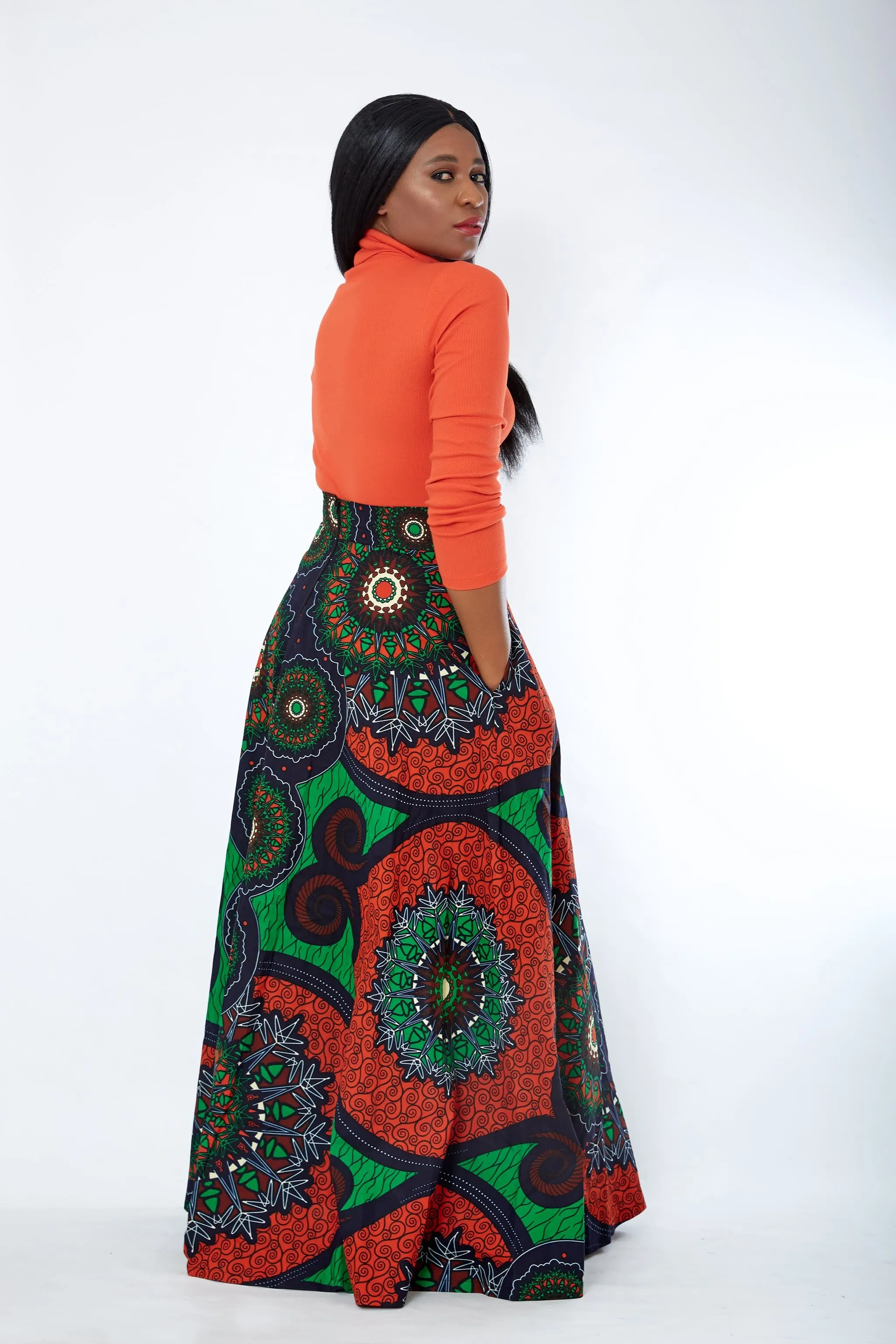 African Print Ankara Maxi Skirt - Uloma