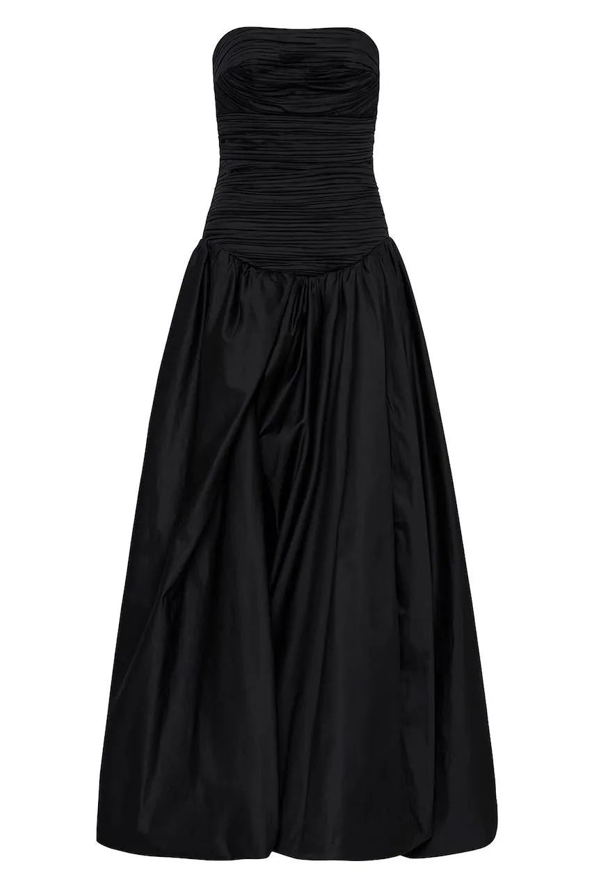 Aje Violette Bubble Hem Maxi Dress - Black