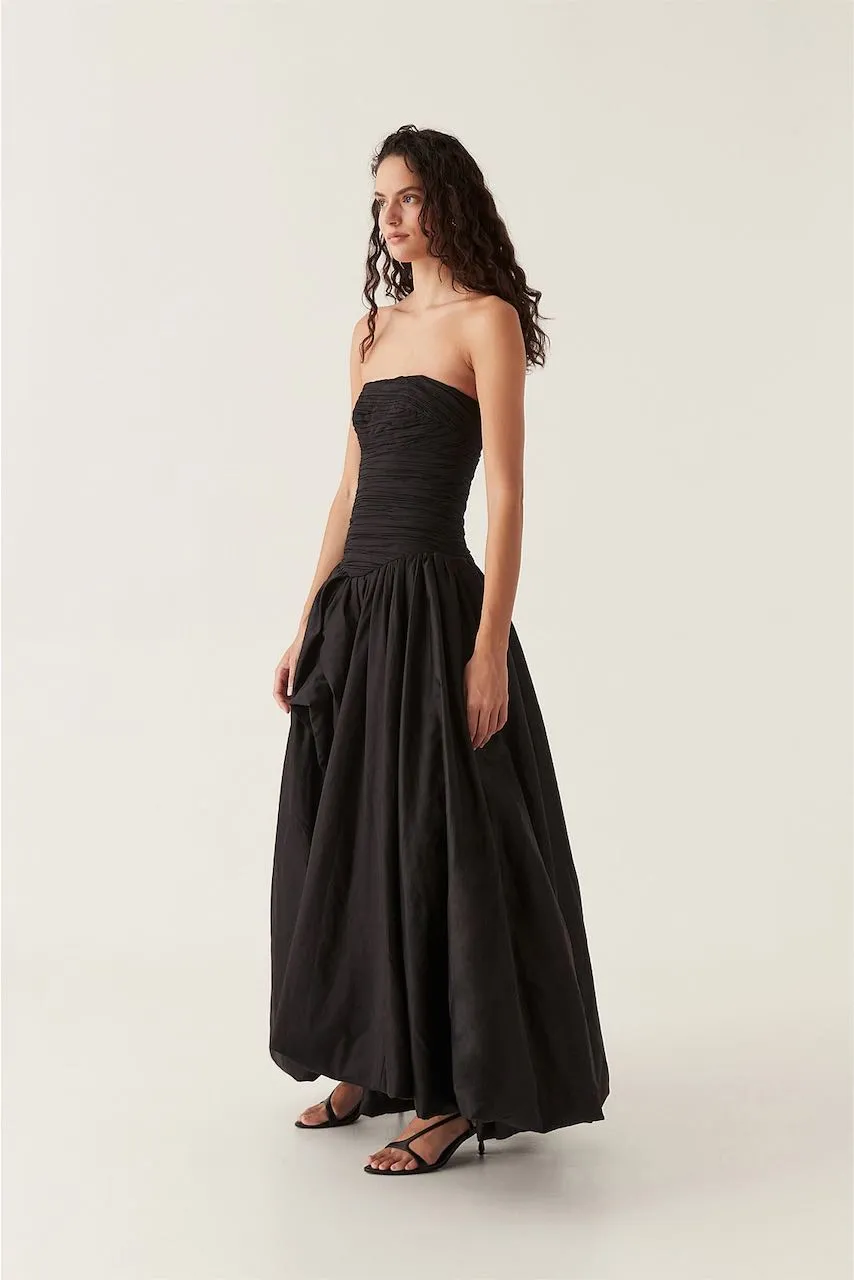 Aje Violette Bubble Hem Maxi Dress - Black