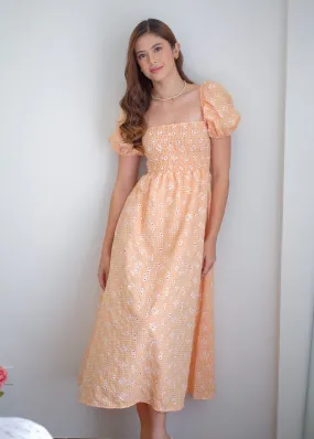 Alison Maxi Dress - apricot orange eyelet