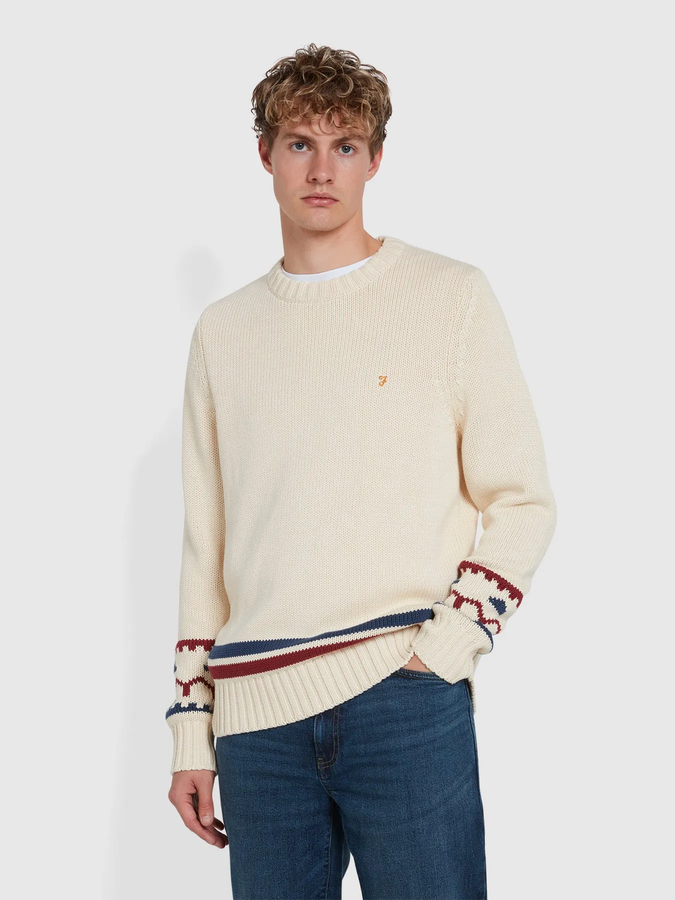 Alverstone Stripe Sweater In Cream