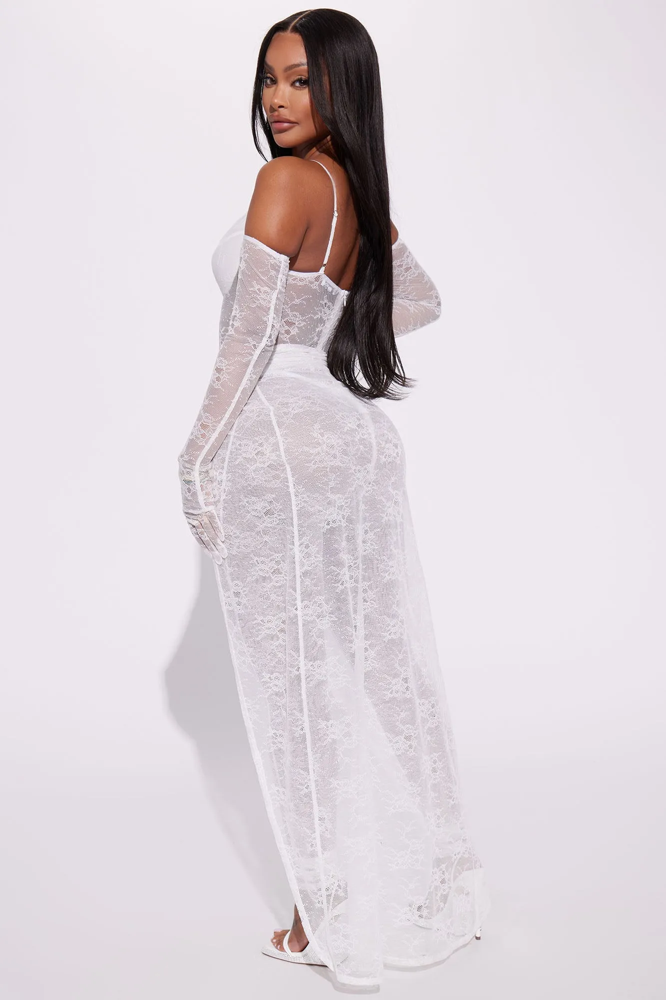 Avianna Lace Jumpsuit Set - White