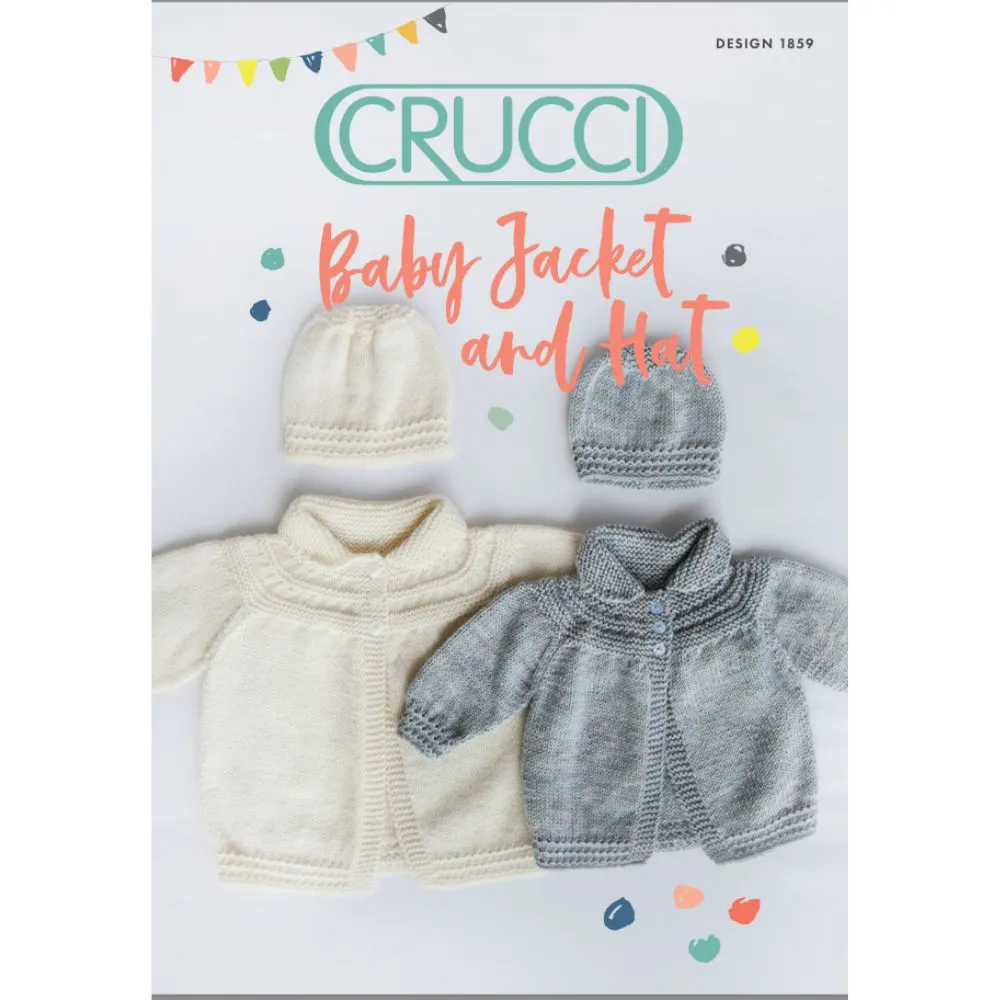 Baby Jacket & Hat Knitting Pattern (CRU1859)