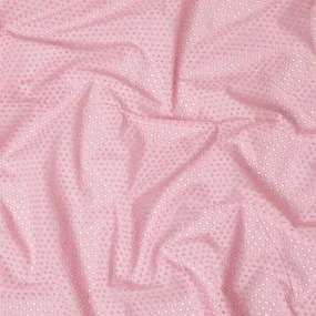 Baby pink cotton voile fabric with same tone embroidery in chikankari design-D12478