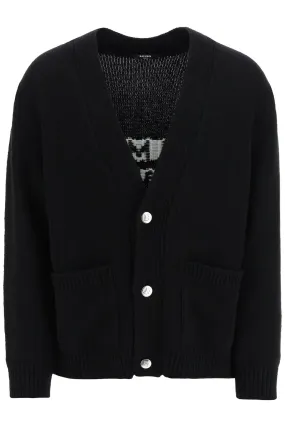 Balmain jacquard cardigan with back logo