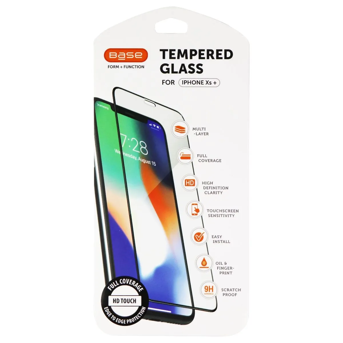 Base Edge to Edge Tempered Glass for Apple iPhone Xs Max - Full Coverage