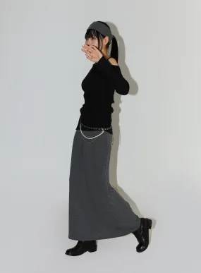 Basic Banded Maxi Skirt IF402