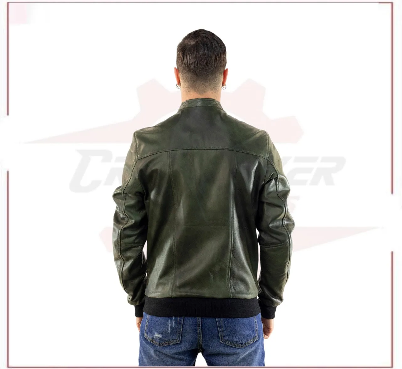 Bomber Napoli - Bomber Men in Genuine Green Leather