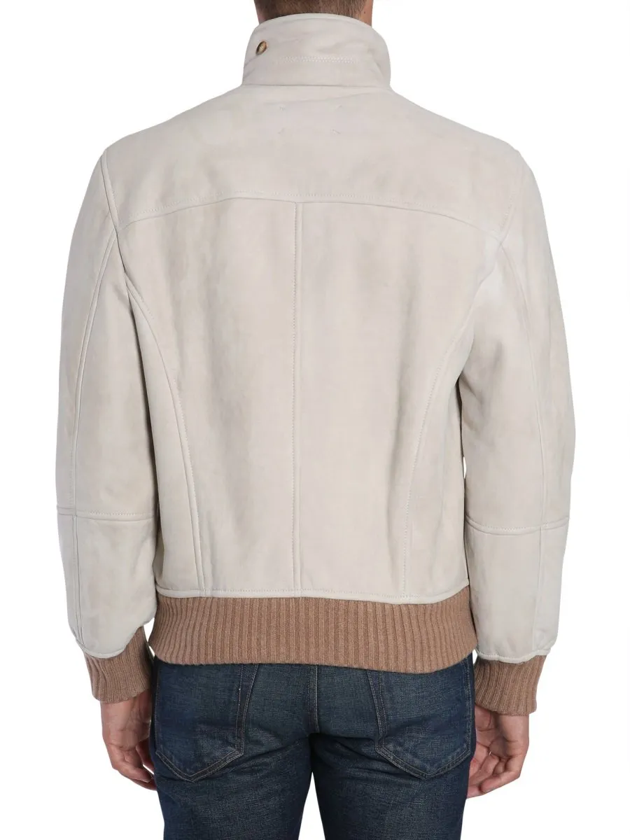 Brunello Cucinelli Shearling Bomber Jacket