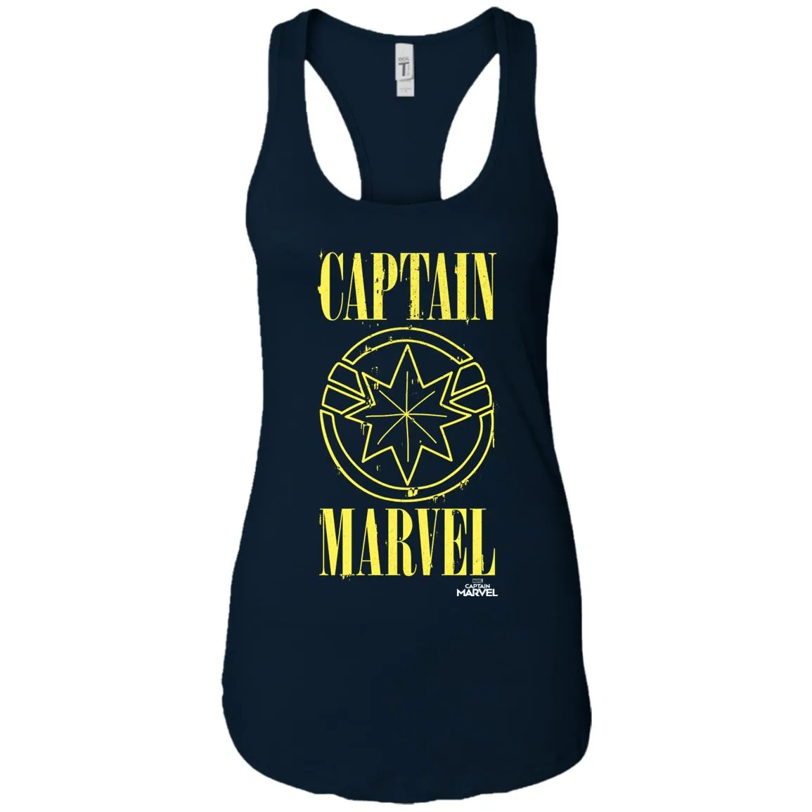 Captain Marvel Yellow Paint Drip Logo Women Tank Top