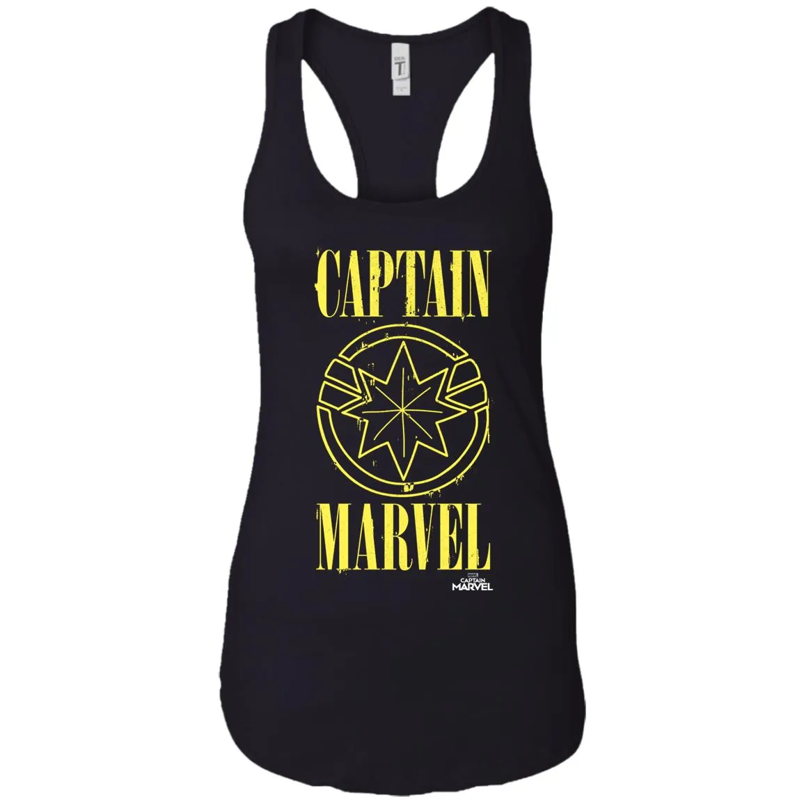 Captain Marvel Yellow Paint Drip Logo Women Tank Top