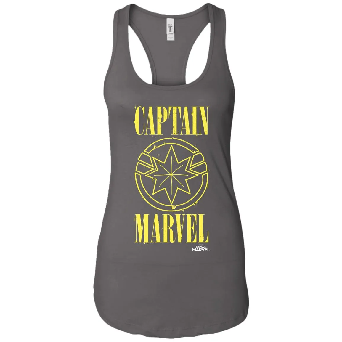 Captain Marvel Yellow Paint Drip Logo Women Tank Top