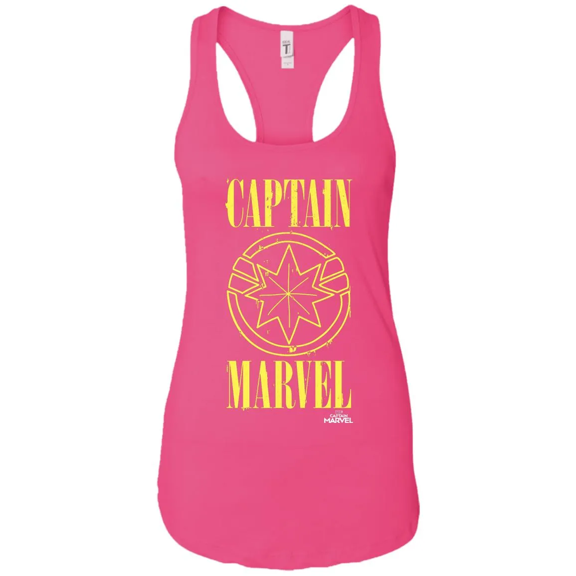 Captain Marvel Yellow Paint Drip Logo Women Tank Top