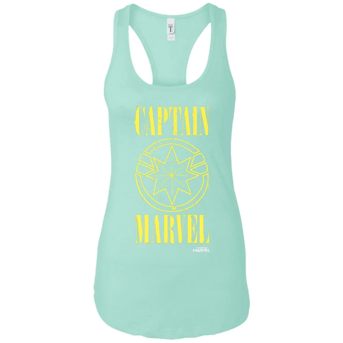 Captain Marvel Yellow Paint Drip Logo Women Tank Top