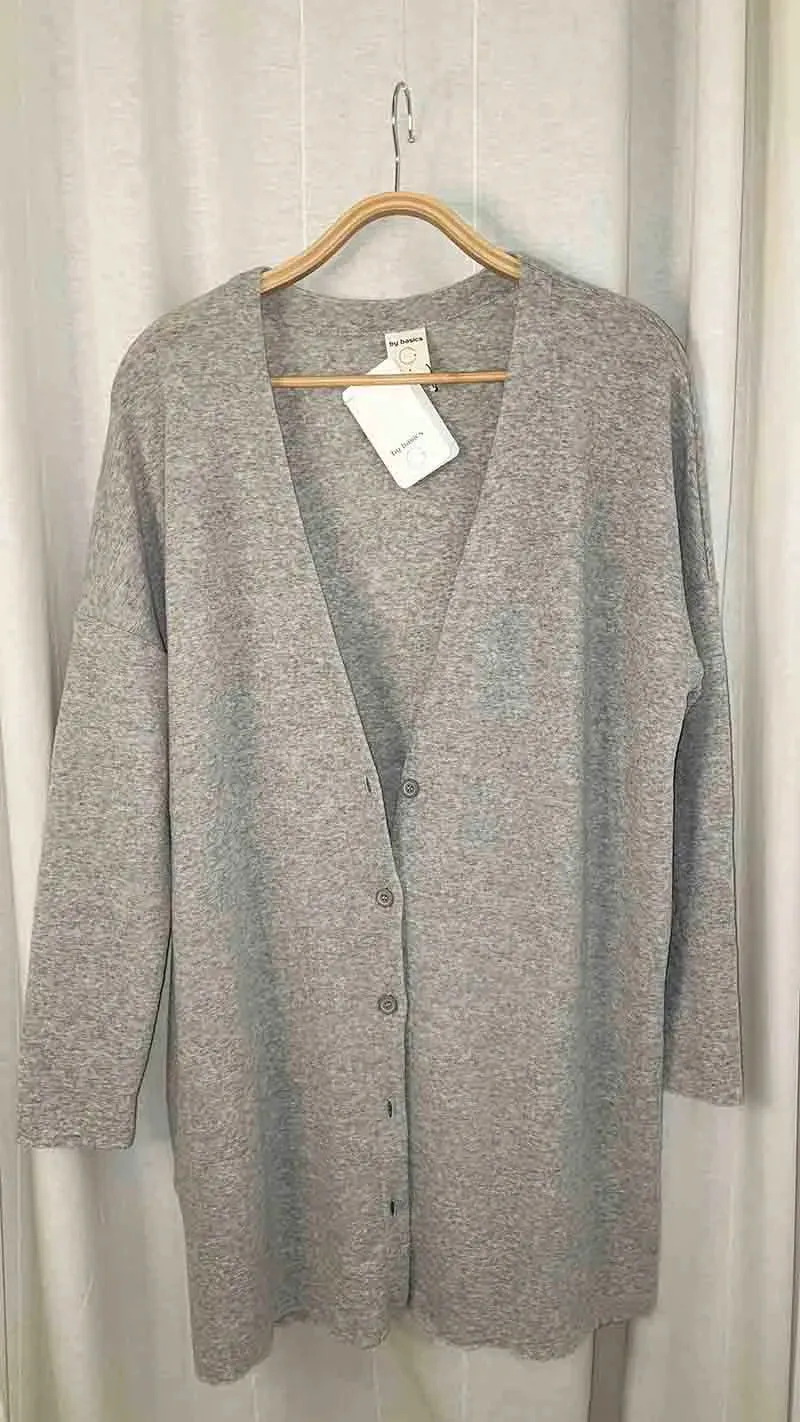 Cardigan Donna lungo Grigio