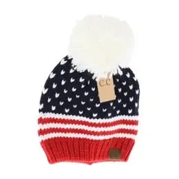 C.C  Beanie Hat With Faux Fur or Yarn Pom