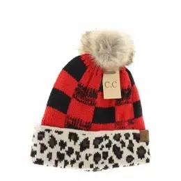 C.C  Beanie Hat With Faux Fur or Yarn Pom