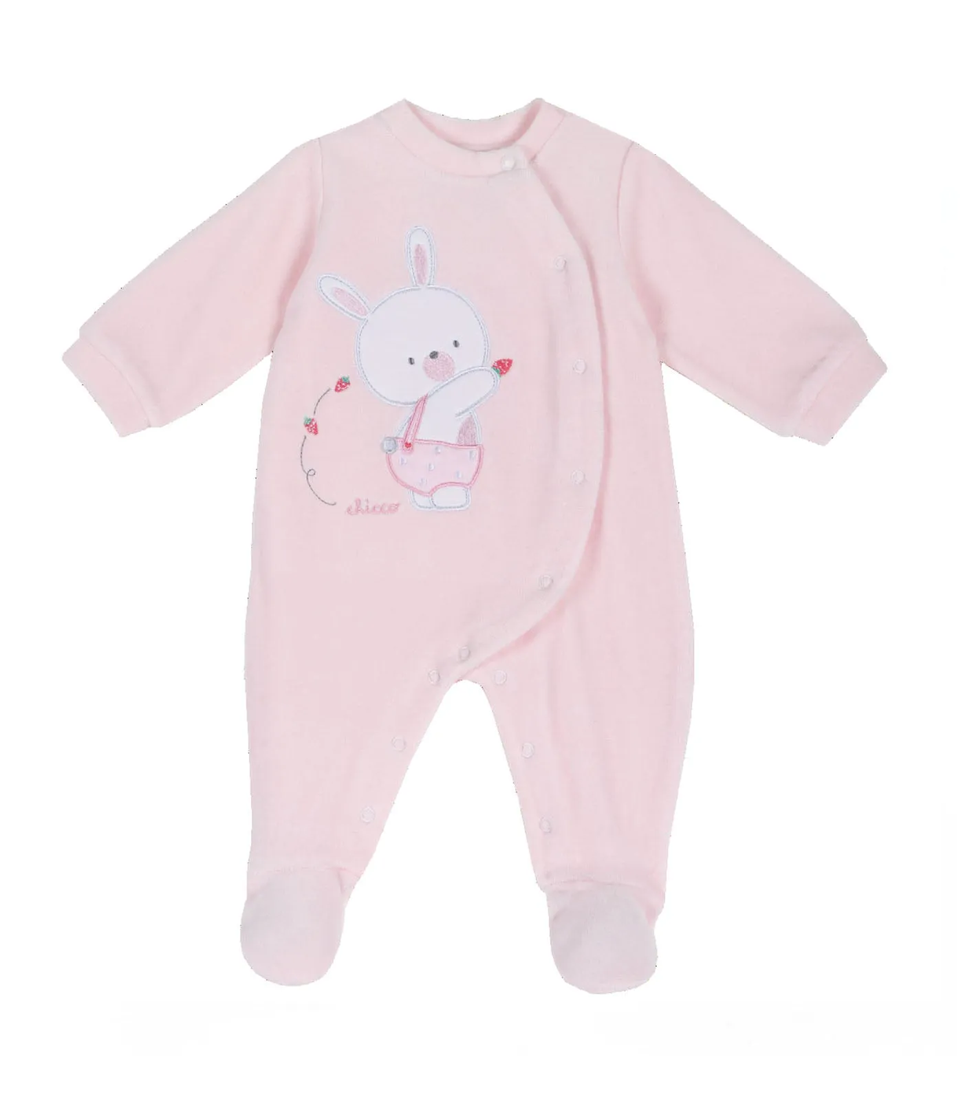 Chenille Long Sleeve Babysuit - Pink