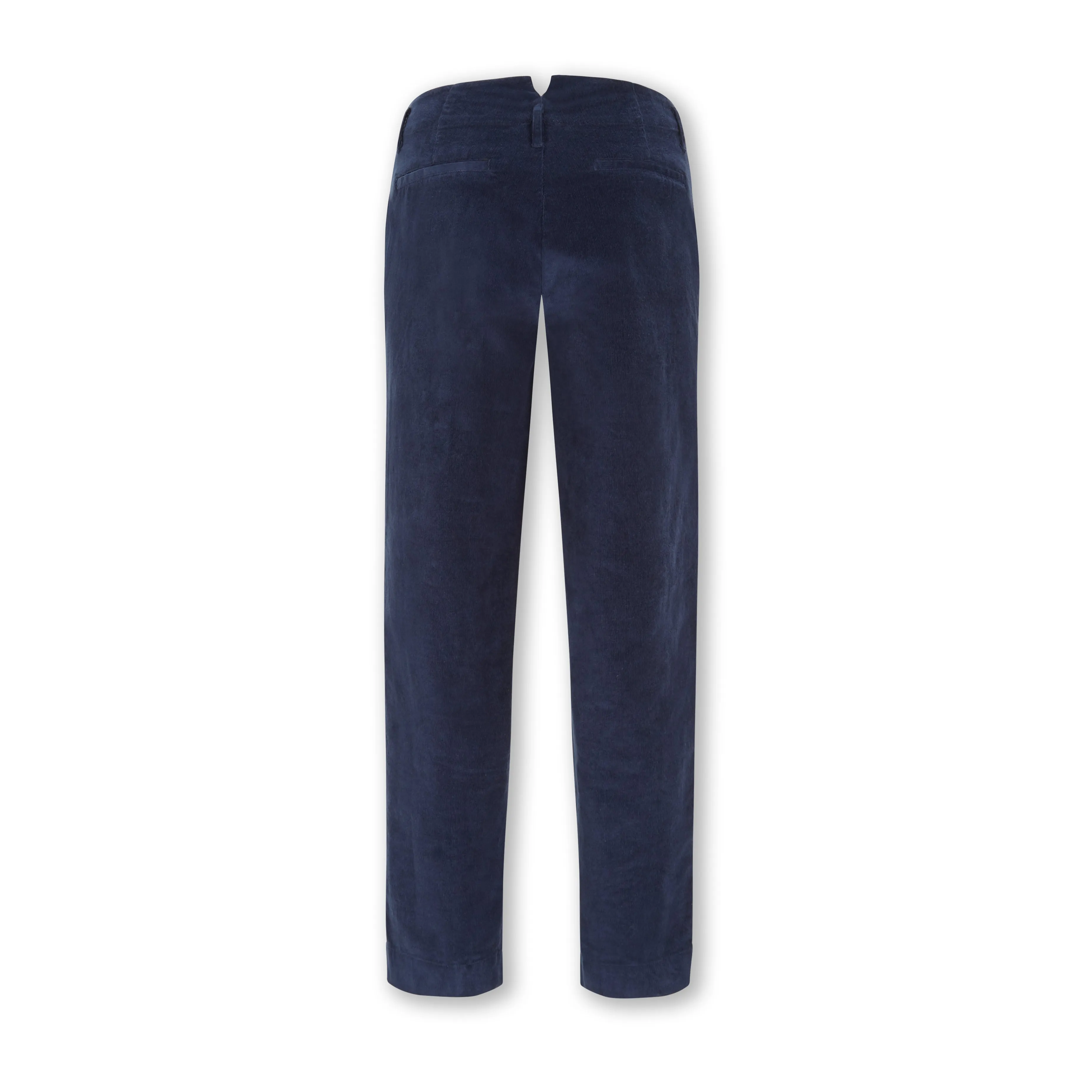 Chino-style stretch fine-cord navy-blue trouser