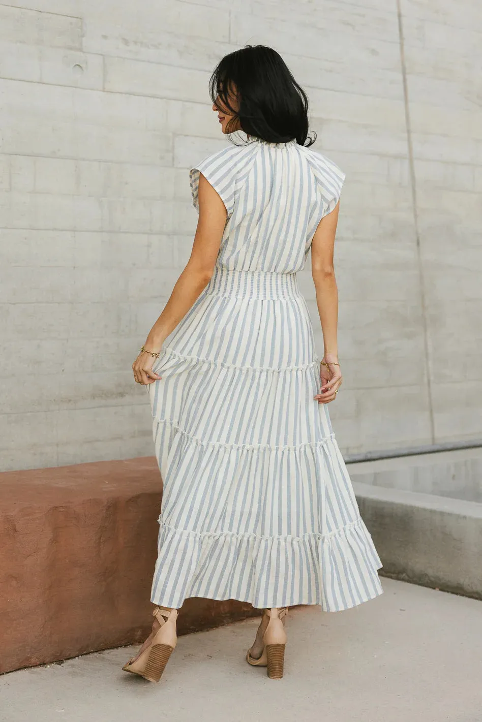 Claire Striped Maxi Dress in Blue - FINAL SALE