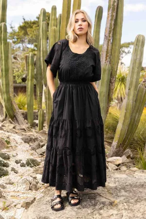 Cloud Dress - Black Lace Embroidery