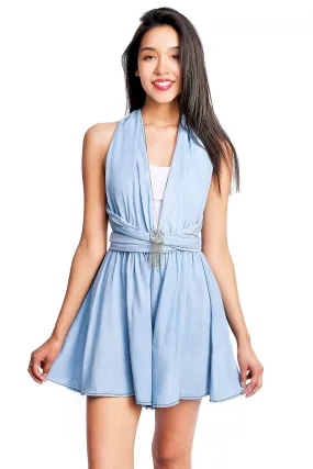 Convertible Chambray Romper