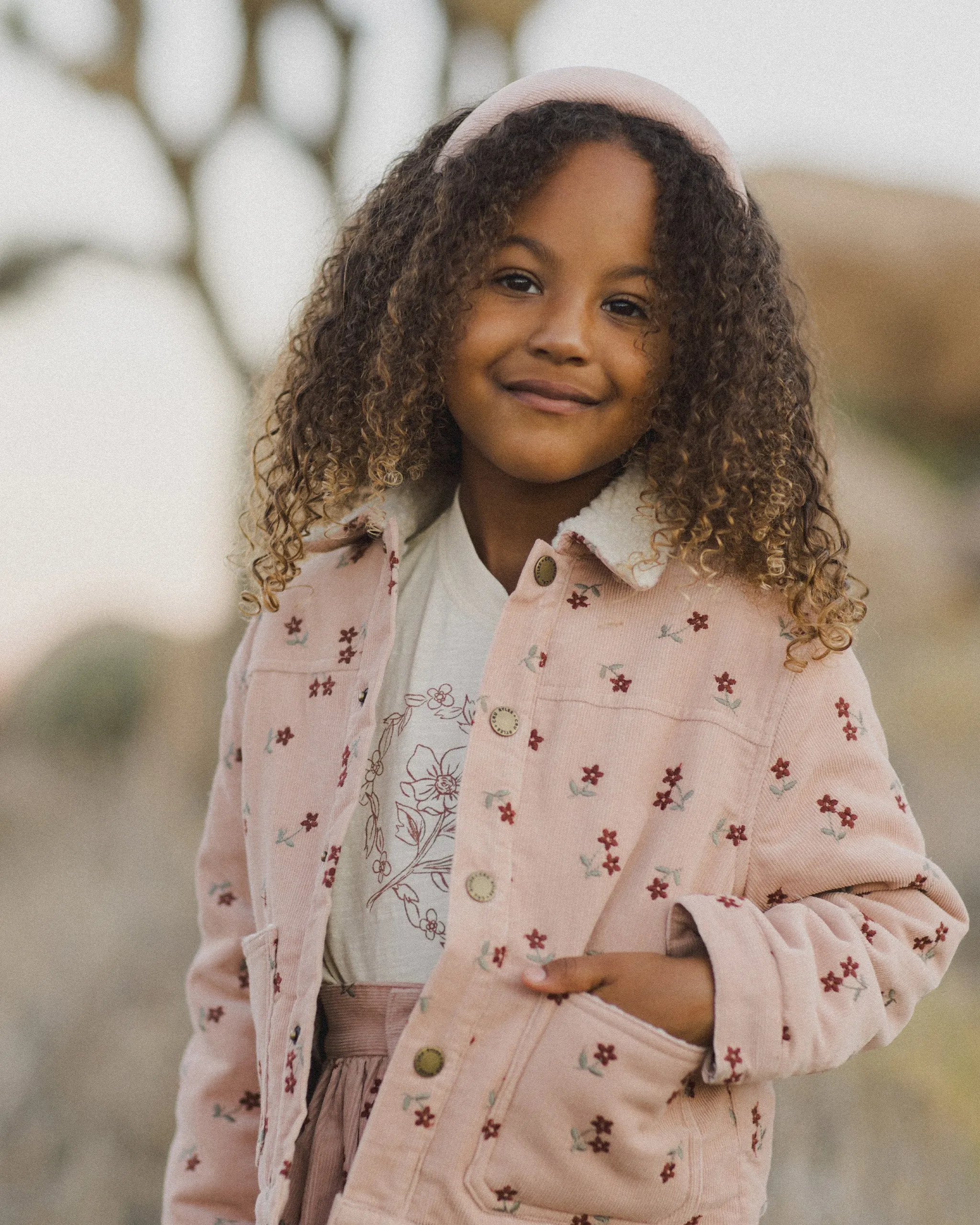 Corduroy Jacket || Blossom Embroidery