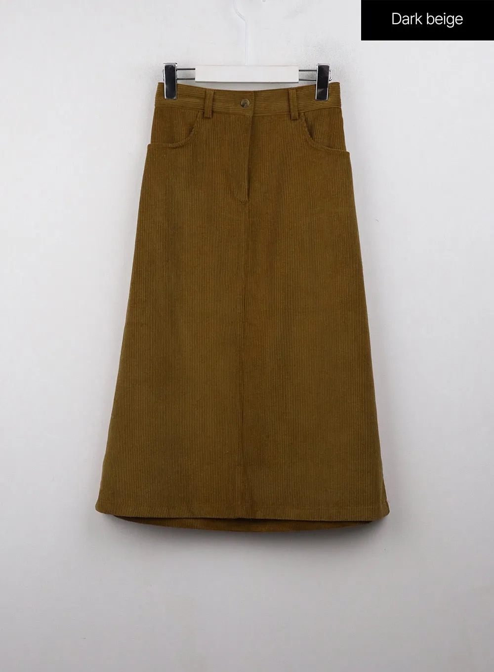 Corduroy Mid Waist Maxi Skirt OJ415