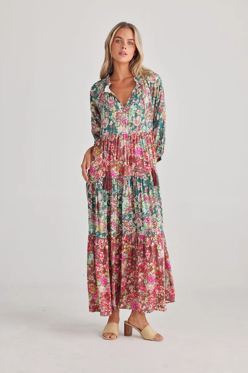 Damascus Mid Sleeve Dress, Rose Garden