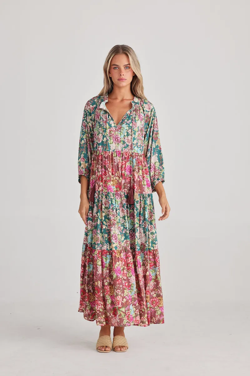 Damascus Mid Sleeve Dress, Rose Garden