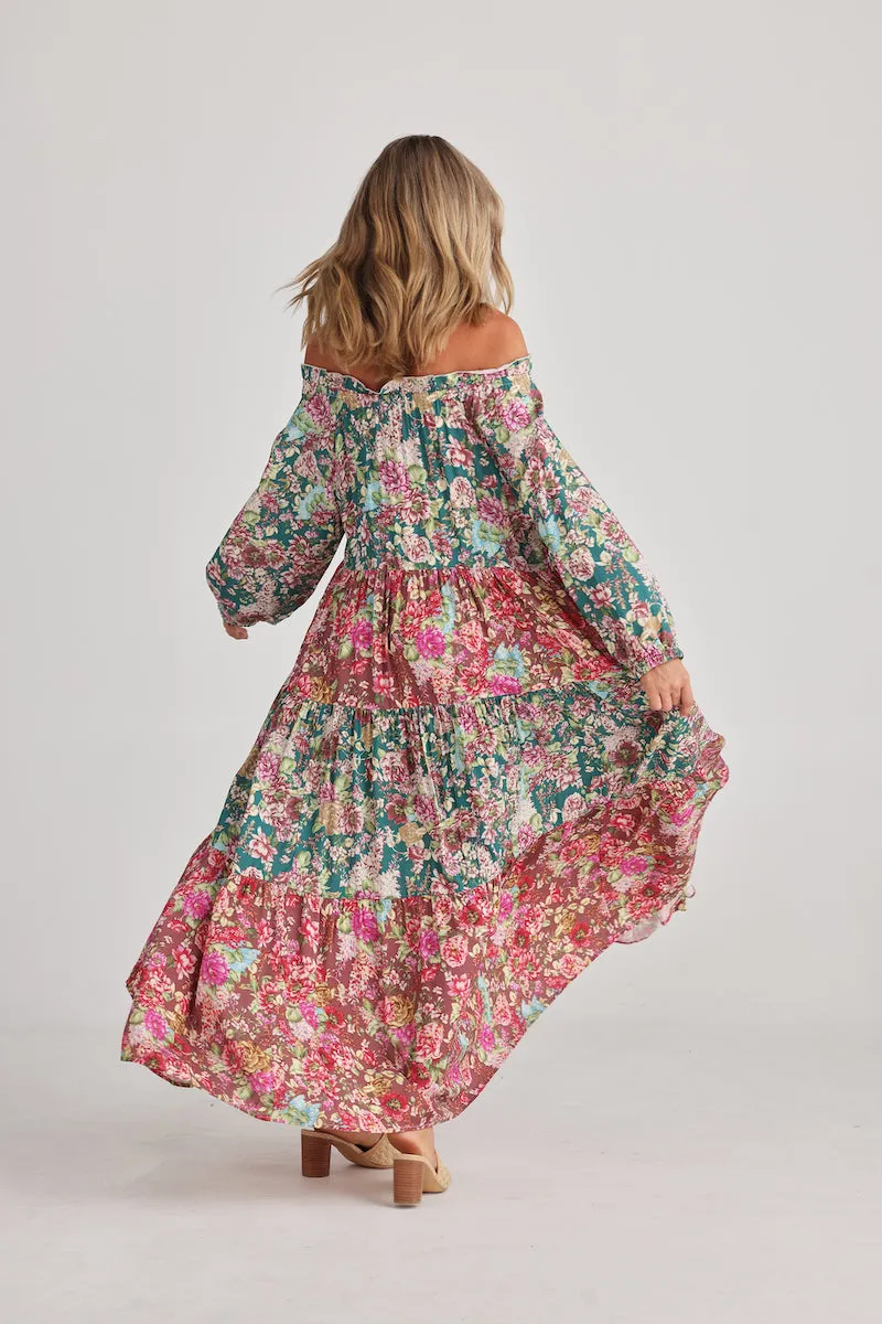 Damascus Mid Sleeve Dress, Rose Garden