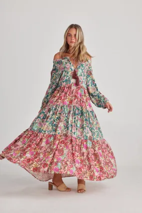 Damascus Mid Sleeve Dress, Rose Garden