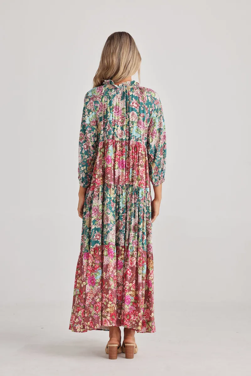 Damascus Mid Sleeve Dress, Rose Garden