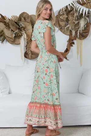 Danika Maxi Dress - Mint / Pink