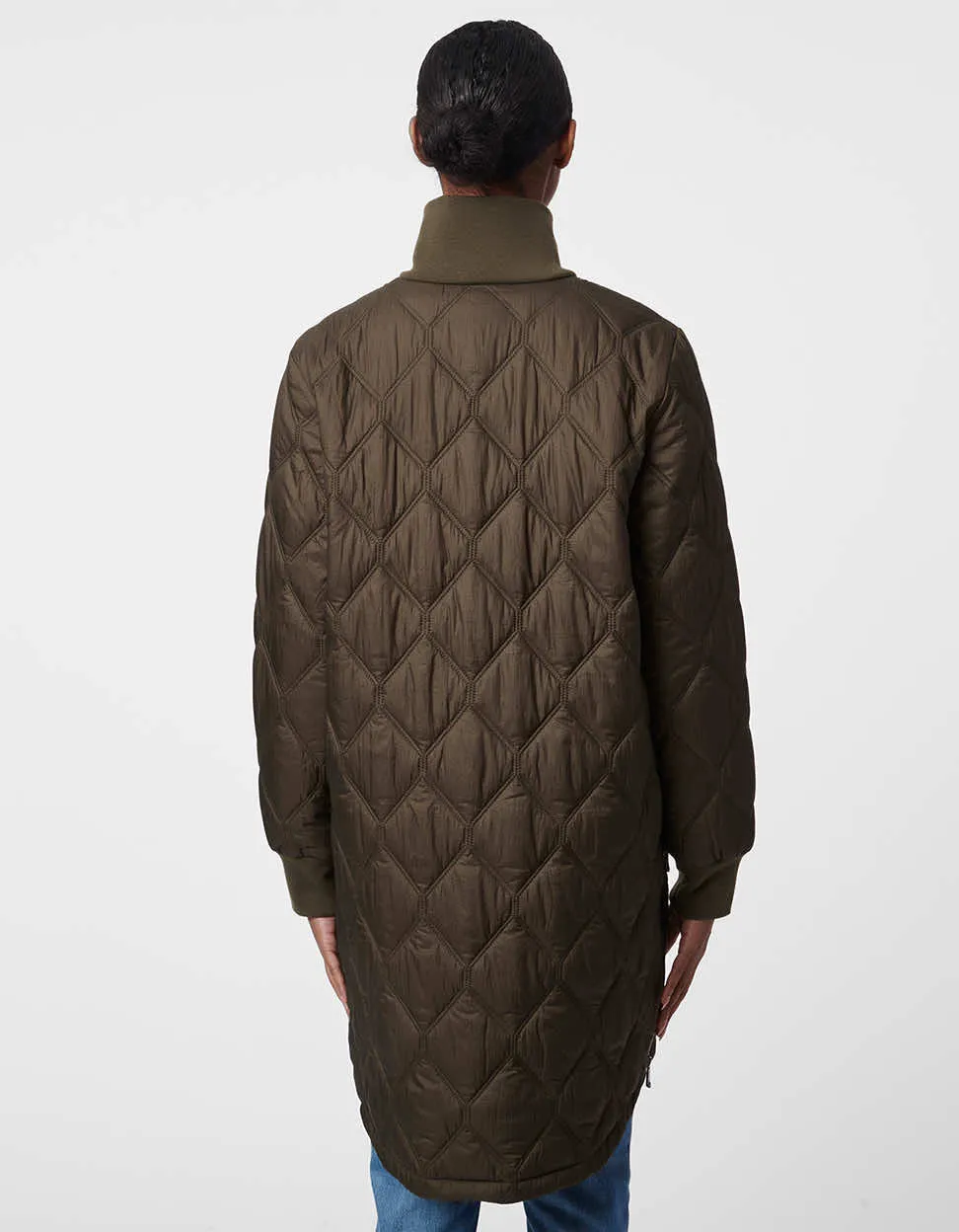 Diamond Stitch Quilted Puffer Jacket