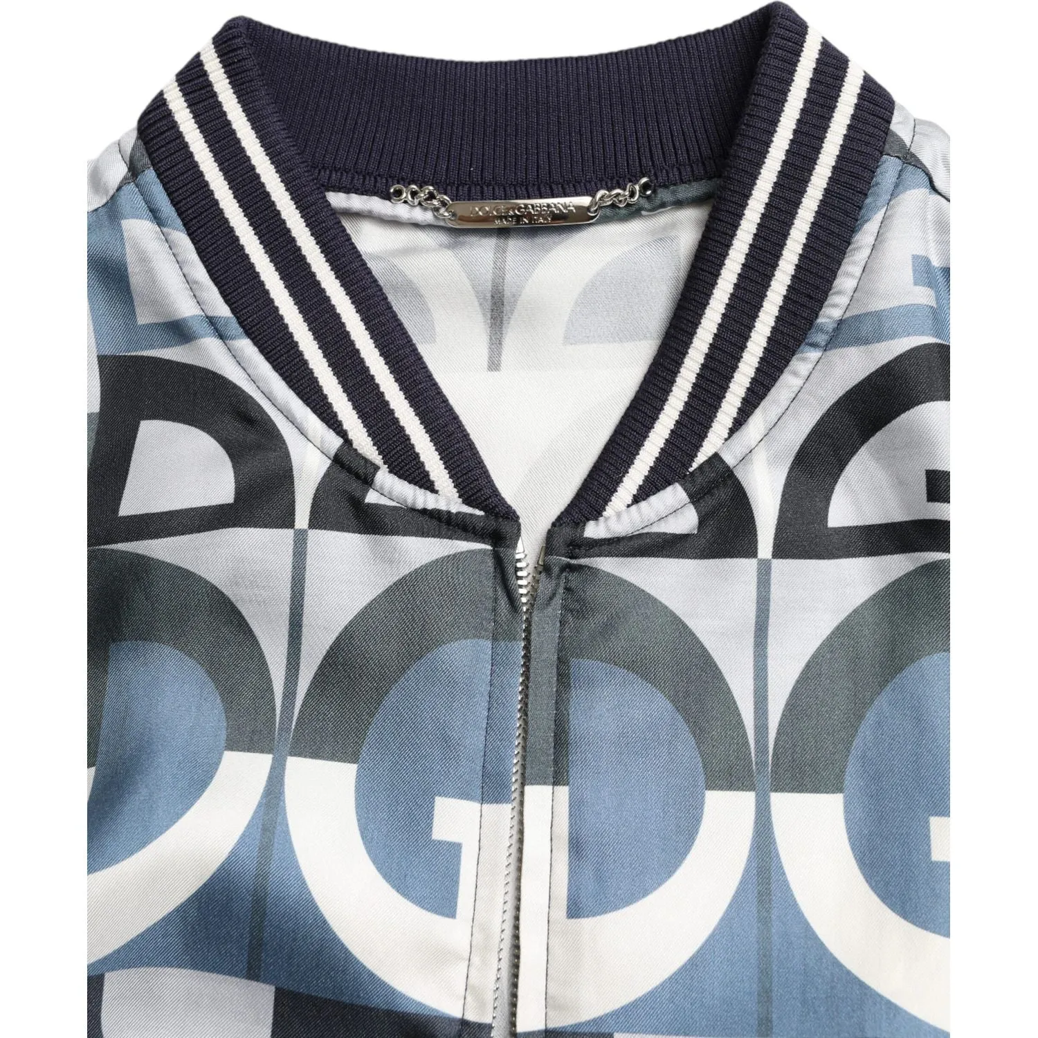 Dolce & Gabbana Multicolor Silk Bomber Jacket - Classic Elegance