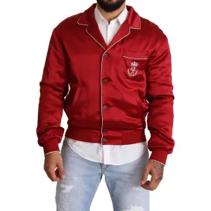 Dolce & Gabbana Sumptuous Silk Red Bomber Jacket